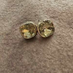 Monet stud earrings, amber color